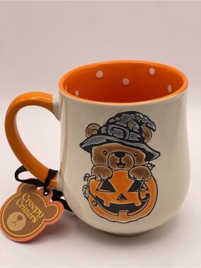 Creepy Critters Halloween Bear Pumpkin Mug 19 oz Global Design NWT